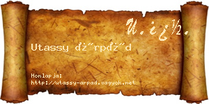 Utassy Árpád névjegykártya