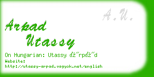 arpad utassy business card